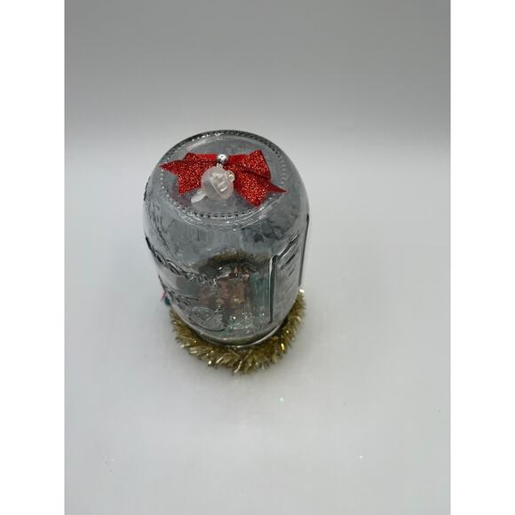 Vtg Ceramic Deer Bell Jar Diorama Decor It's like Christmas magic in here! OOAK - Picture 14 of 16